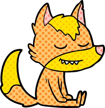 Bir insan tarafından çizilmiş tilki çizgi film karakteri