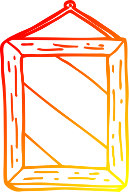 Bir insan tarafından çizilmiş bir karikatür aynasının sıcak gradyan çizimi