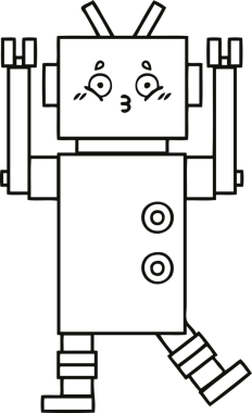 Bir insan tarafından çizilmiş robot çizimi