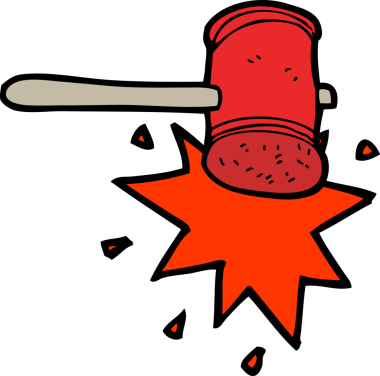 Bir insan tarafından çizilmiş karton çekiç.