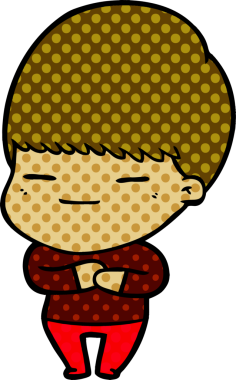 Bir insan tarafından çizilmiş kendini beğenmiş bir çocuk.