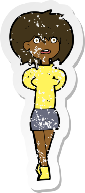 Bir insan tarafından çizilmiş bir karikatürün gerilimli çıkartması.