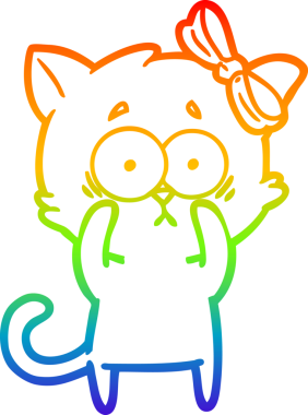 gökkuşağı gradyanı çizimi bir insan tarafından çizilmiş çizgi film kedisi