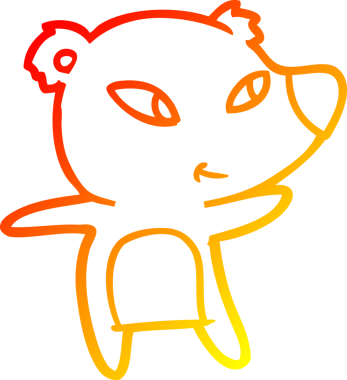 Bir insan tarafından çizilmiş sevimli bir ayının sıcak çizgi çizgisi.