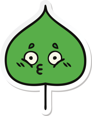 Bir insan tarafından çizilmiş sevimli bir çizgi film yaprağının çıkartması.