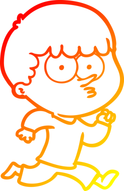 Bir insan tarafından çizilmiş, çizgi film meraklısı bir çocuğun sıcak çizgi çizimi