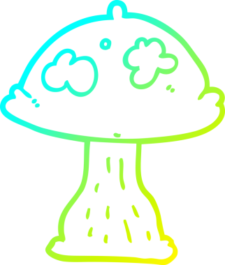 Bir insan tarafından çizilmiş bir mantarın soğuk gradyan çizimi