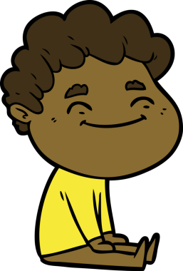 Bir insan tarafından çizilmiş çizgi film dostu bir adam.