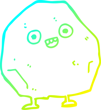 Bir insan tarafından çizilmiş bir karikatür kayasının soğuk eğim çizgisi.