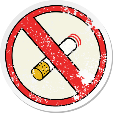 Sevimli bir çizgi filmin sıkıntılı çıkartması. Sigara içmek yasak. Bir insan tarafından çizilmek yasak.