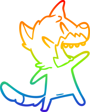 Bir insan tarafından çizilmiş gülen tilki çizgi filmi.