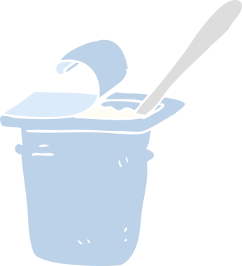 Bir insan tarafından çizilmiş düz renkli yoğurt çizimi