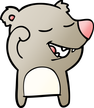 Bir insan tarafından çizilmiş çizgi film ayısı.