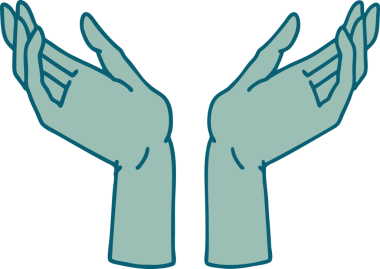 Bir insan tarafından çizilmiş açık ellerin ikonik dövme şekli