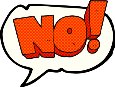 El yazısıyla çizilmiş çizgi roman konuşma balonu No! Bir insan tarafından çizilmiş bağır