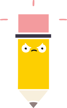 Bir insan tarafından çizilmiş düz renkli bir kalem karikatürü