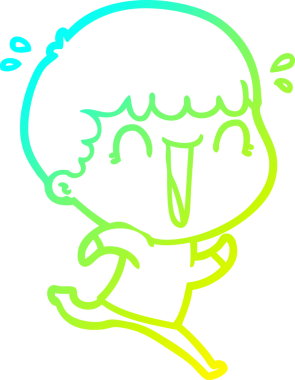 Bir insan tarafından çizilmiş gülen çizgi film karakterinin soğuk çizgi çizimi.