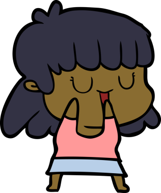 Bir insan tarafından çizilmiş bir çizgi film kadını.