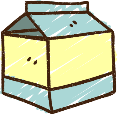 Bir insan tarafından çizilmiş süt karton tebeşir çizimi