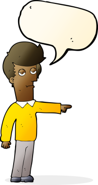 Bir insan tarafından çizilmiş konuşma balonlu bir adam.