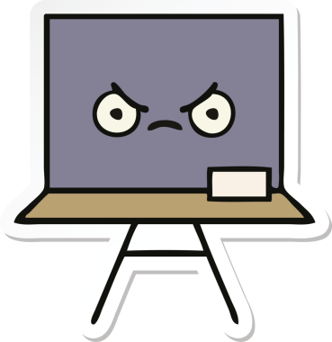 Bir insan tarafından çizilmiş şirin bir karikatür çıkartması.