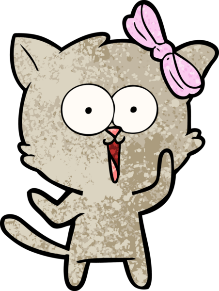 Bir insan tarafından çizilmiş çizgi film kedisi.