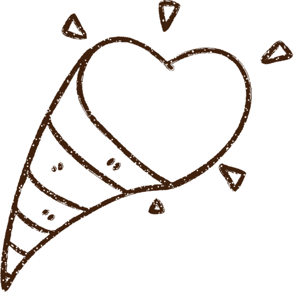 Bir insan tarafından çizilen Kalp Sembolü Kömür Çizimi