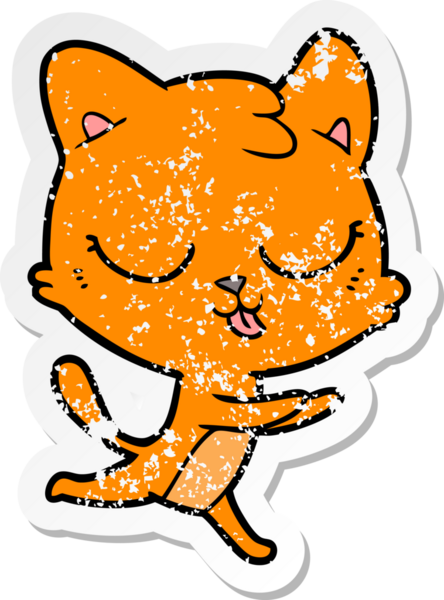 Bir insan tarafından çizilmiş bir karikatür tıslayan kedinin sıkıntılı çıkartması.