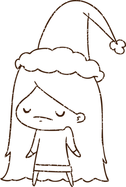 Bir insan tarafından çizilen Noel Kadını Kömür Çizimi