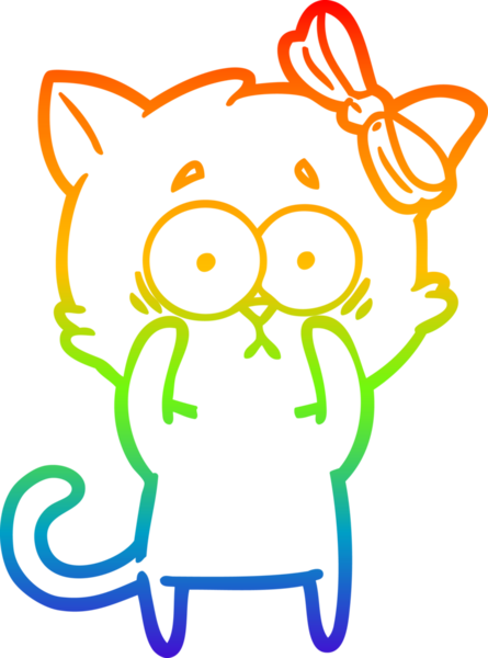 gökkuşağı gradyanı çizimi bir insan tarafından çizilmiş çizgi film kedisi