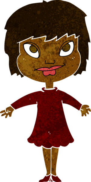 Çizgi filmdeki kız bir insan tarafından çizilmiş omuzlarını silkiyor.