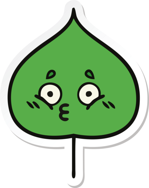 Bir insan tarafından çizilmiş sevimli bir çizgi film yaprağının çıkartması.