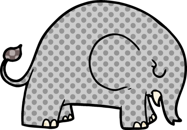 Bir insan tarafından çizilmiş şirin bir fil.