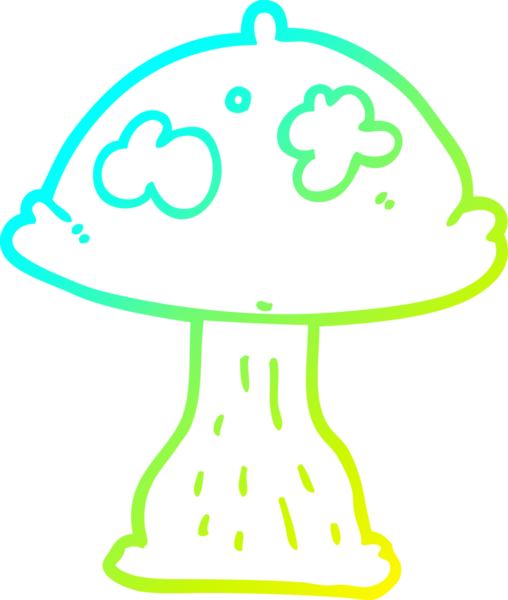 Bir insan tarafından çizilmiş bir mantarın soğuk gradyan çizimi