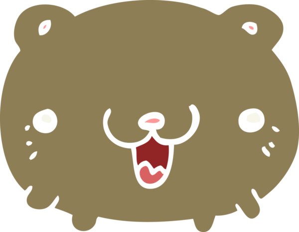 Bir insan tarafından çizilmiş komik düz renkli çizgi film ayısı.