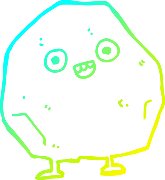 Bir insan tarafından çizilmiş bir karikatür kayasının soğuk eğim çizgisi.