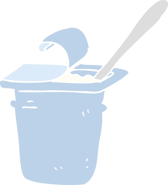 Bir insan tarafından çizilmiş düz renkli yoğurt çizimi