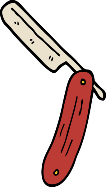 Çizgi film karalamaları bir insan tarafından çizilmiş boğazı kesiyor.