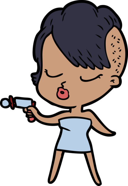 Bir insan tarafından çizilmiş güzel hippi kız.