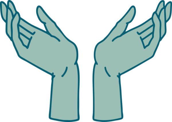 Bir insan tarafından çizilmiş açık ellerin ikonik dövme şekli