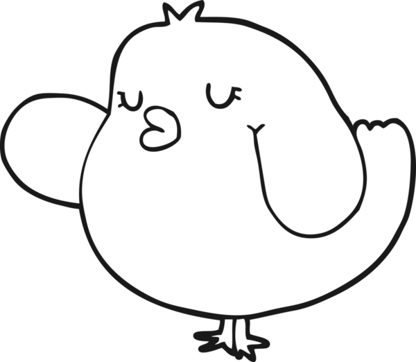 Bir insan tarafından çizilmiş çizgi film kuşu.