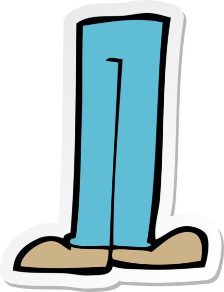 Bir insan tarafından çizilmiş çizgi film bacaklarının çıkartması.