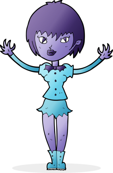 Bir insan tarafından çizilmiş vampir kız çizgi filmi.