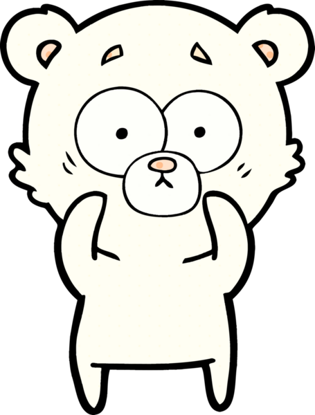 Bir insan tarafından çizilmiş sürpriz kutup ayısı karikatürü