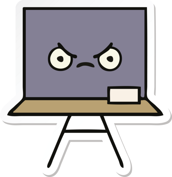 Bir insan tarafından çizilmiş şirin bir karikatür çıkartması.