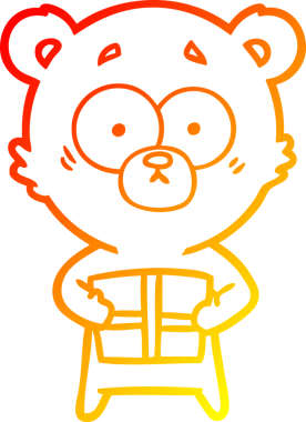 Sinirli bir kutup ayısının insan eli çizilmiş sıcak çizgi çizimi.