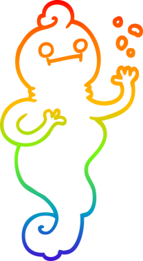 Gökkuşağı gradyanı çizimi bir insan tarafından çizilmiş ürkütücü bir çizgi film.