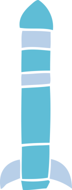 Bir insan tarafından çizilmiş karalama yüksekliğindeki roket