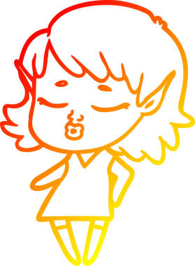 Bir insan tarafından çizilmiş güzel bir elf kızı çizimi.