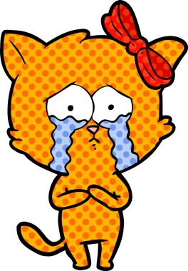 Bir insan tarafından çizilmiş çizgi film kedisi.